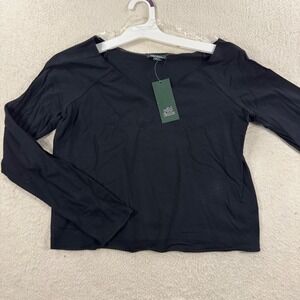 Wild Fable Womens XL Black V Neck Long Sleeve Knit‎ Top Shirt New With Tags